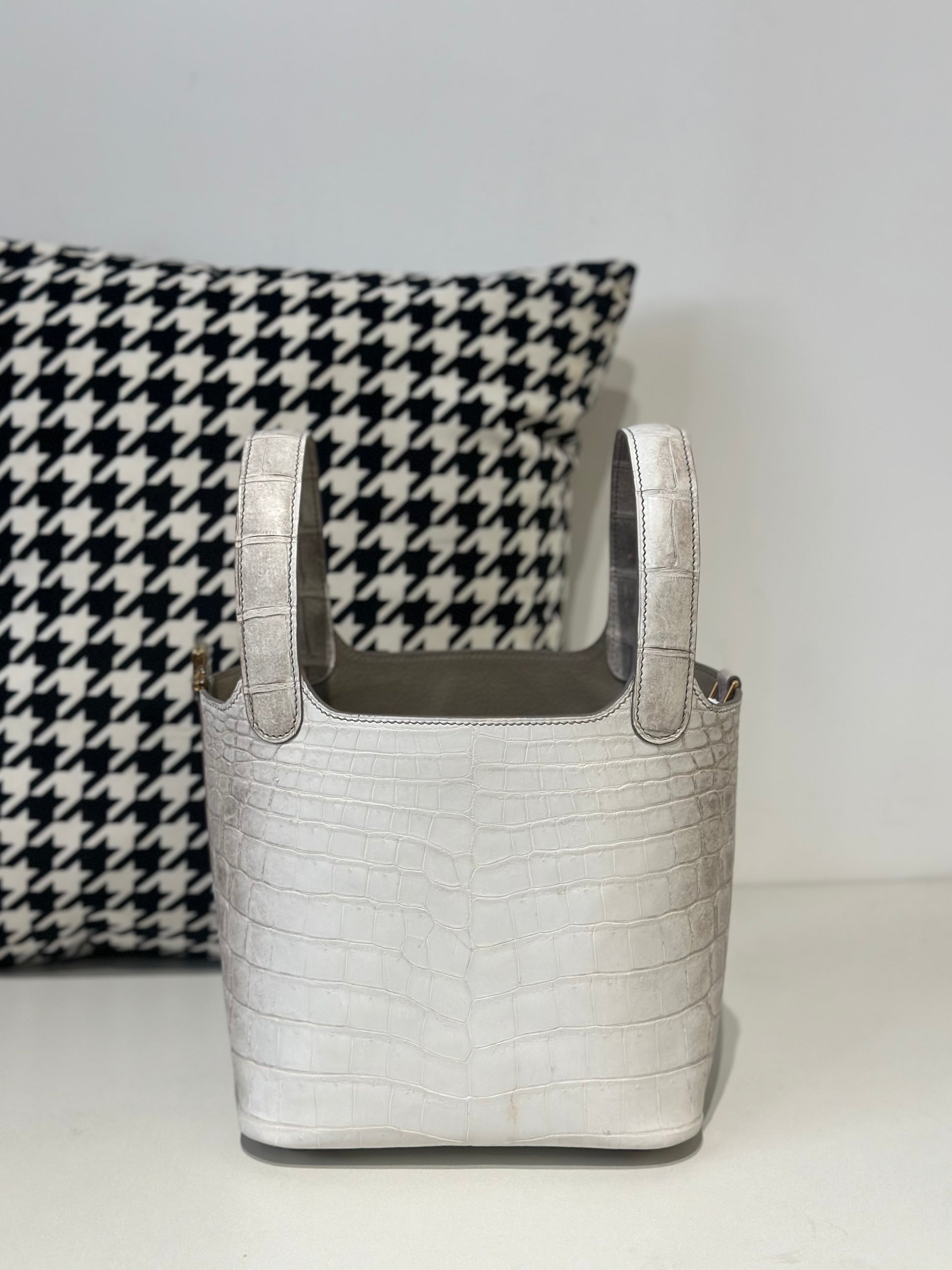 Women's genuine crocodile skin leather crossbody handbag by Rossie Viren featuring a compact Himalayan design.