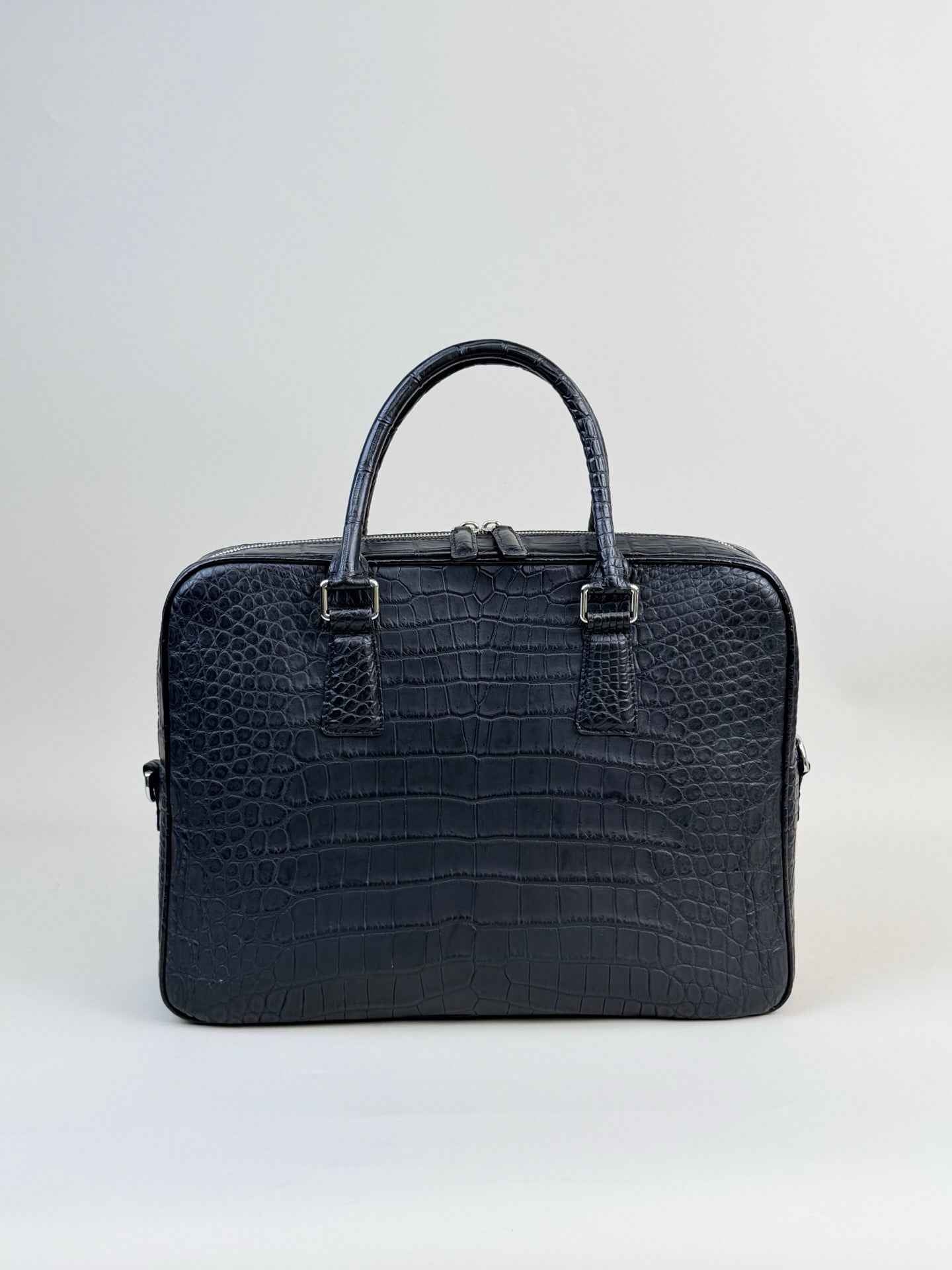 Men's Crocodile Briefcase Business Laptop Document Bags Black