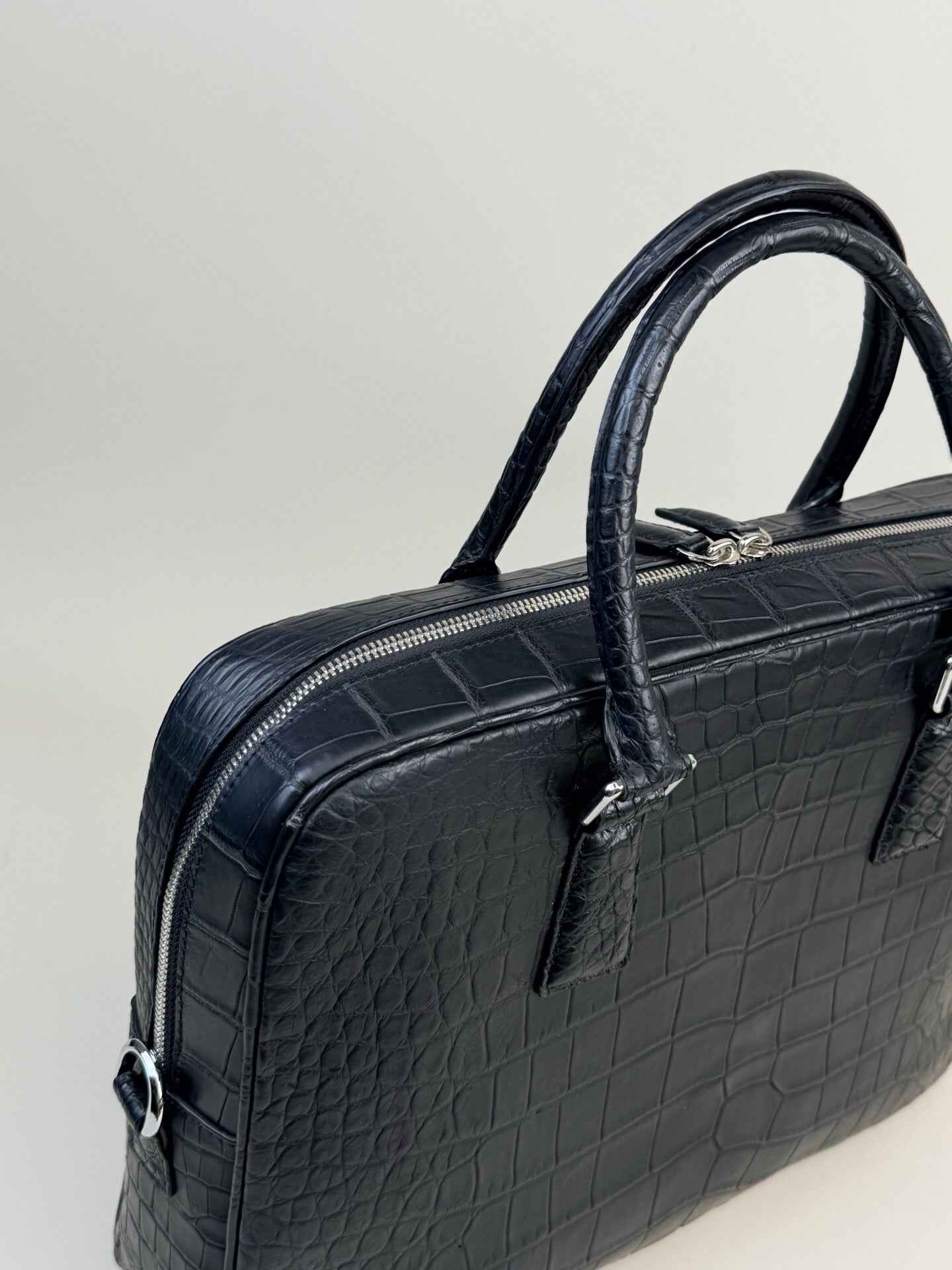 Men's Crocodile Briefcase Business Laptop Document Bags Black
