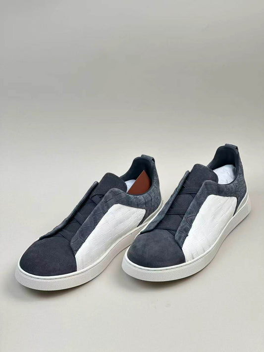 Crocodile Shoes, Men's Multi-Leathe Business Slip-On Loafer Flat Shoes