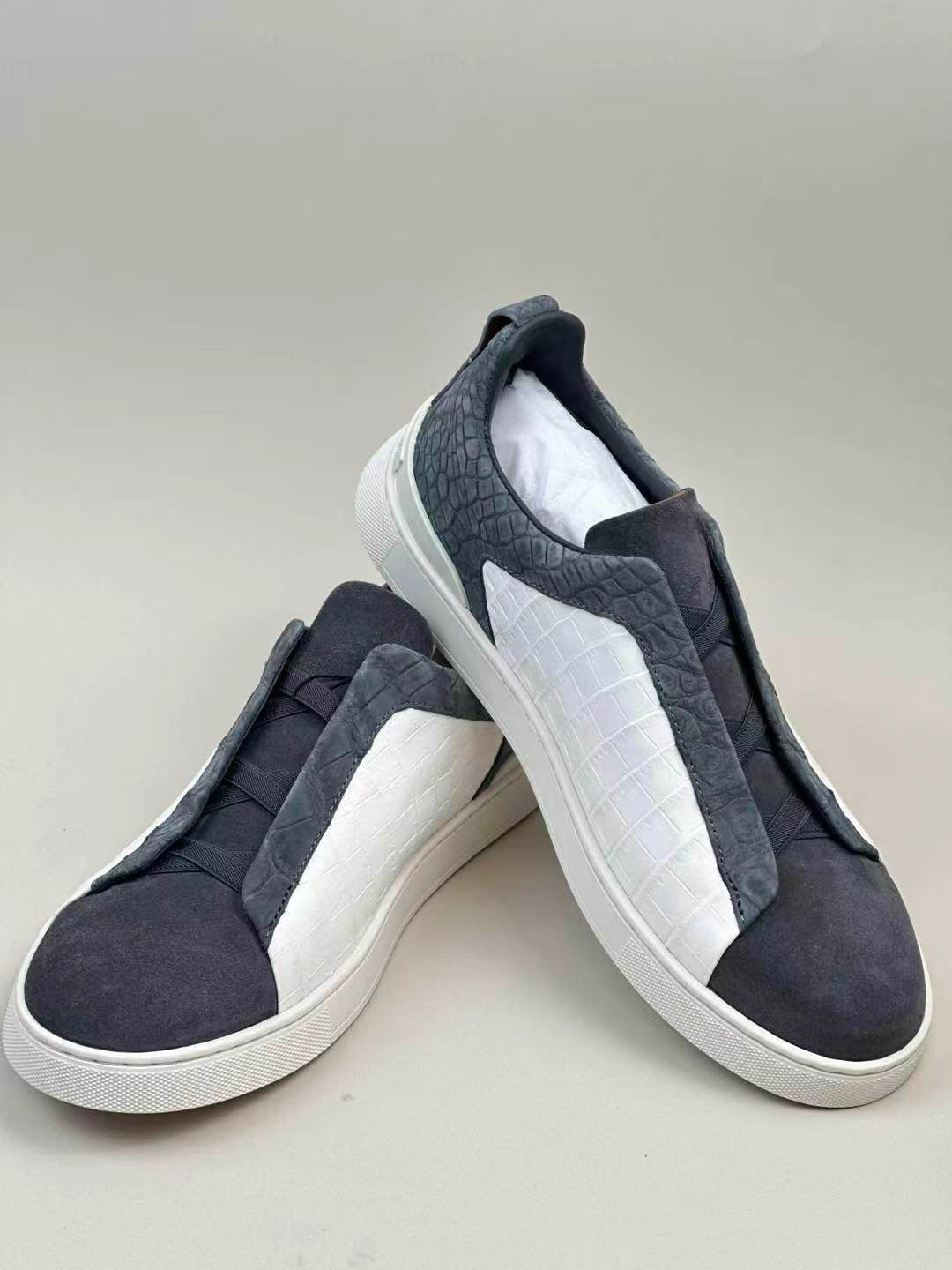 Crocodile Shoes, Men's Multi-Leathe Business Slip-On Loafer Flat Shoes