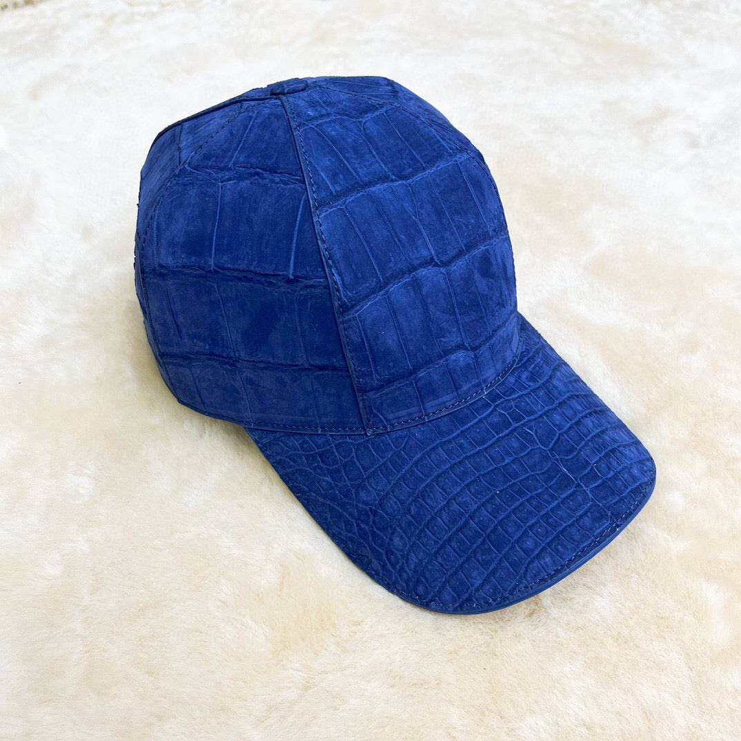 Nile Nubuck Crocodile Skin Leather Baseball Cap