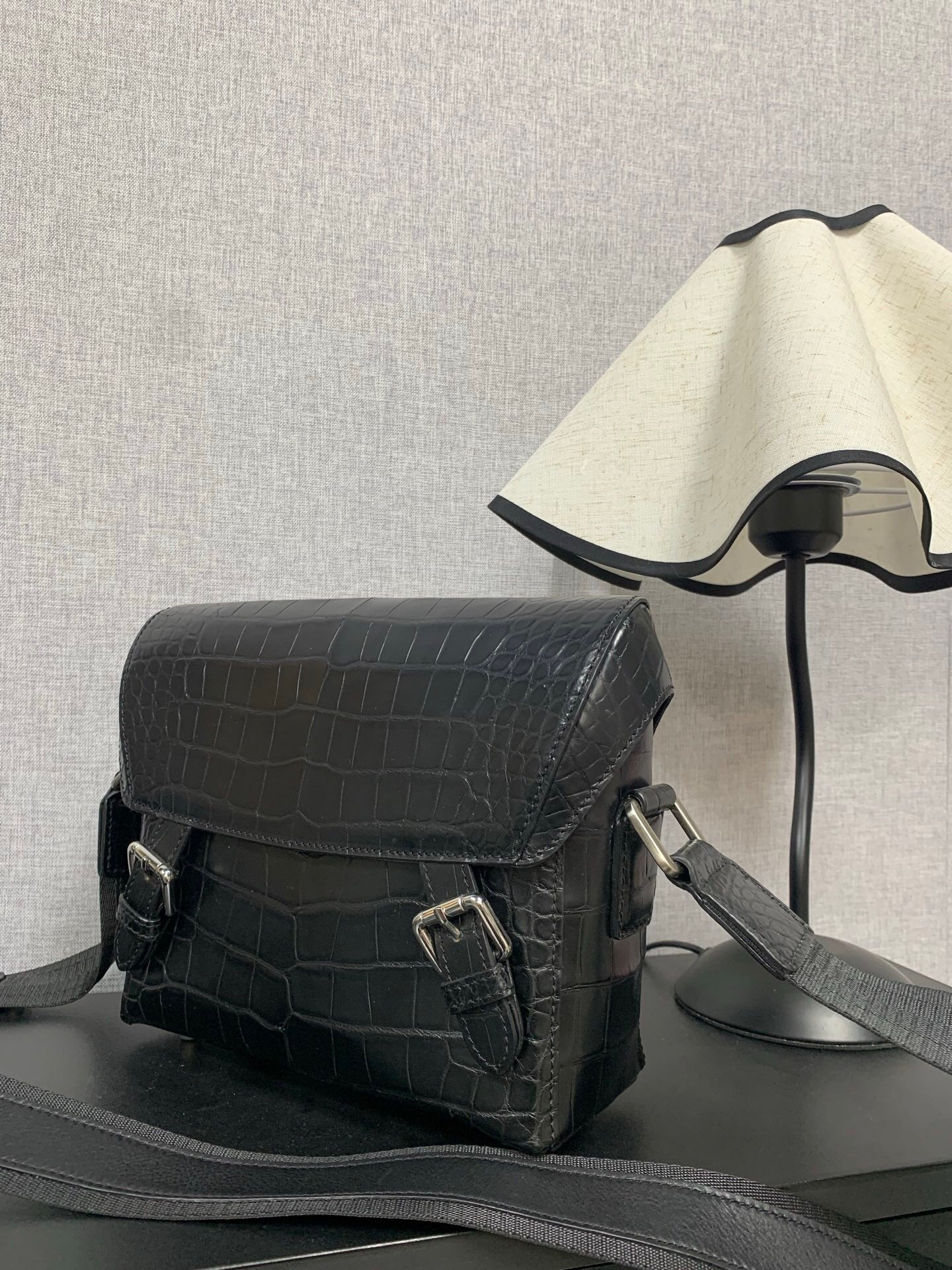 Genuine Crocodile Skin Leather Cross Body Messenger Bag
