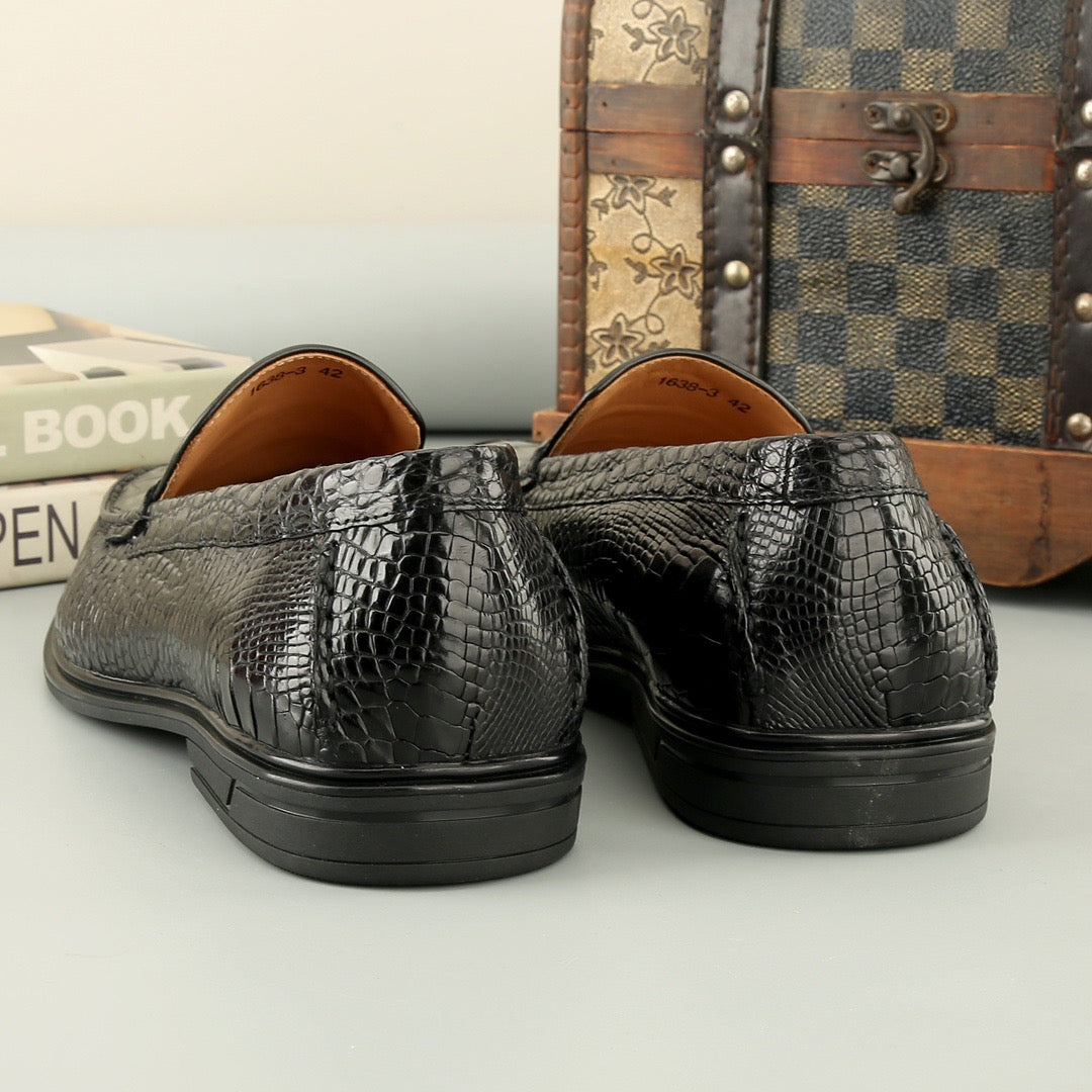 Crocodile Shoes Mens Crocodile Leather Casual Loafer Drive Shoes