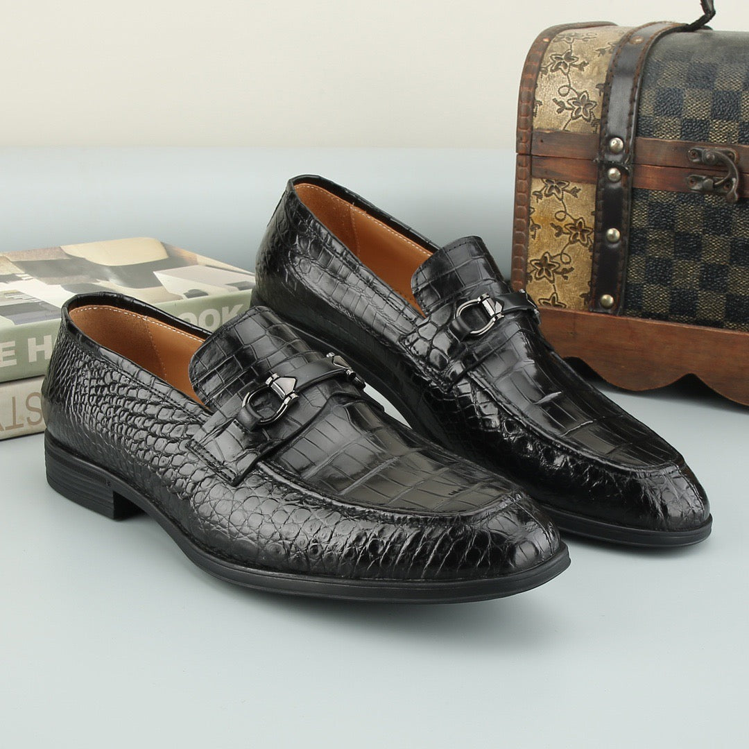 Crocodile Shoes Mens Crocodile Leather Casual Loafer Drive Shoes