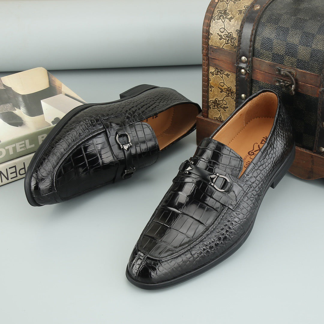 Crocodile Shoes Mens Crocodile Leather Casual Loafer Drive Shoes