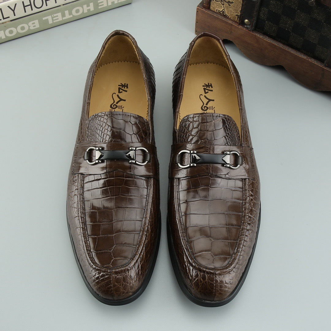 Crocodile Shoes Mens Crocodile Leather Casual Loafer Drive Shoes
