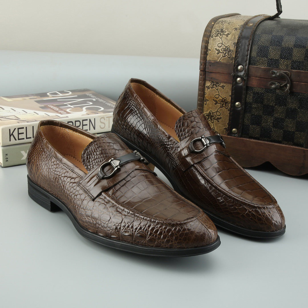 Crocodile Shoes Mens Crocodile Leather Casual Loafer Drive Shoes