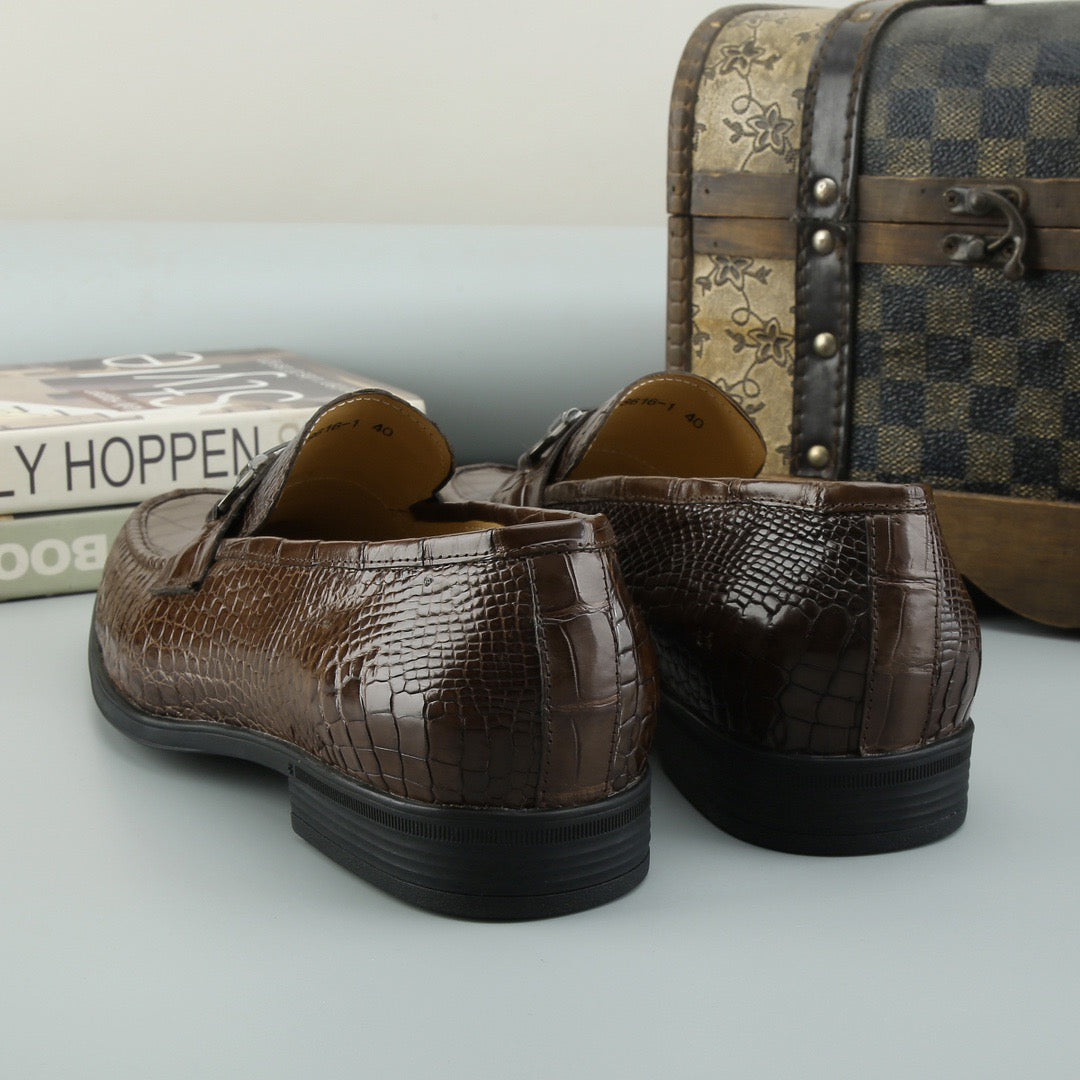 Crocodile Shoes Mens Crocodile Leather Casual Loafer Drive Shoes