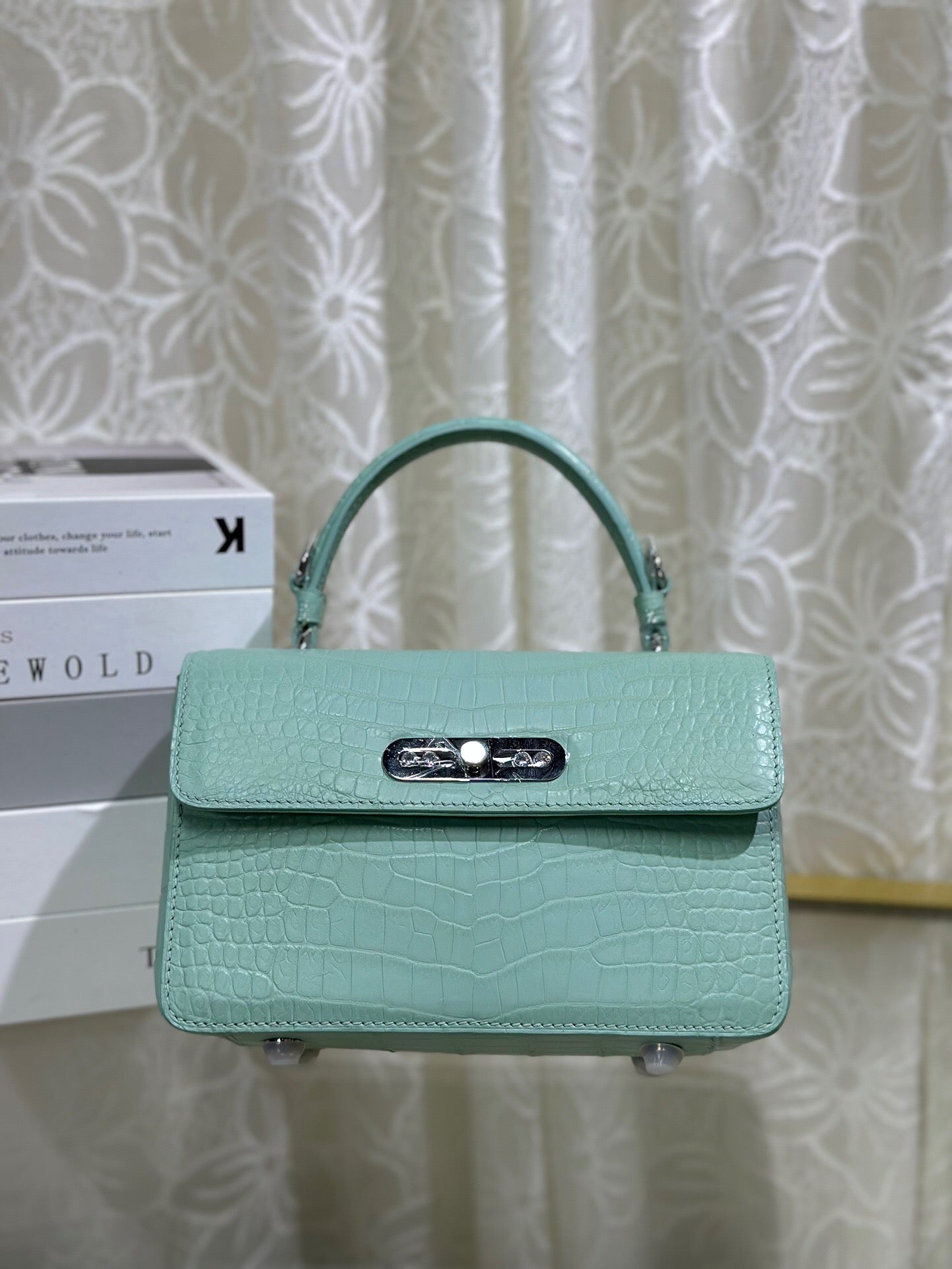 Crocodile Leather Handle Bag ,Women's Crocodile Leather Cross Body Bag