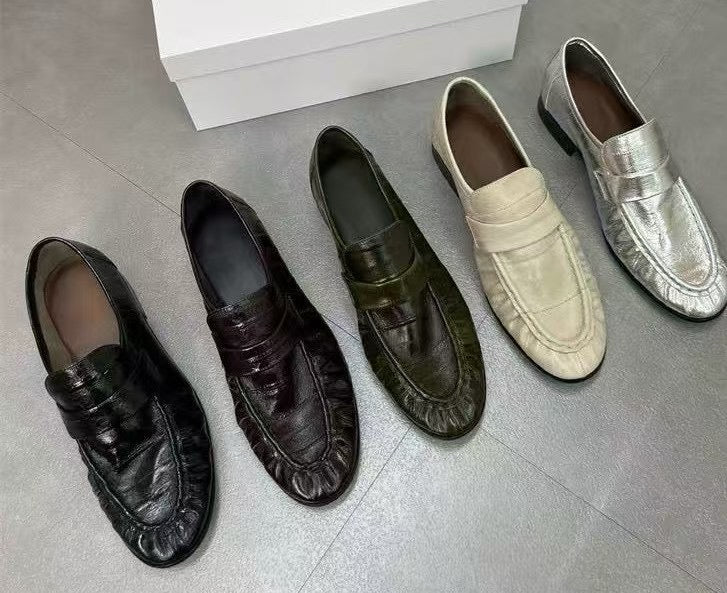 Men's Shoes , Soft Eel Skin Leather Loafers