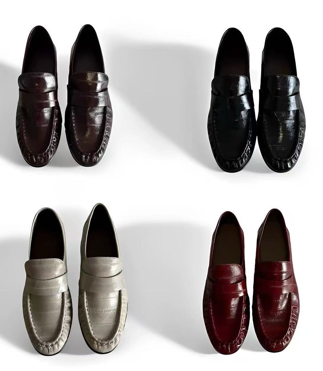 Men's Shoes , Soft Eel Skin Leather Loafers