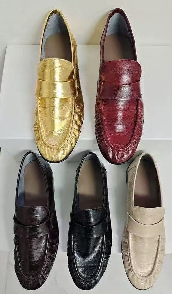 Men's Shoes , Soft Eel Skin Leather Loafers