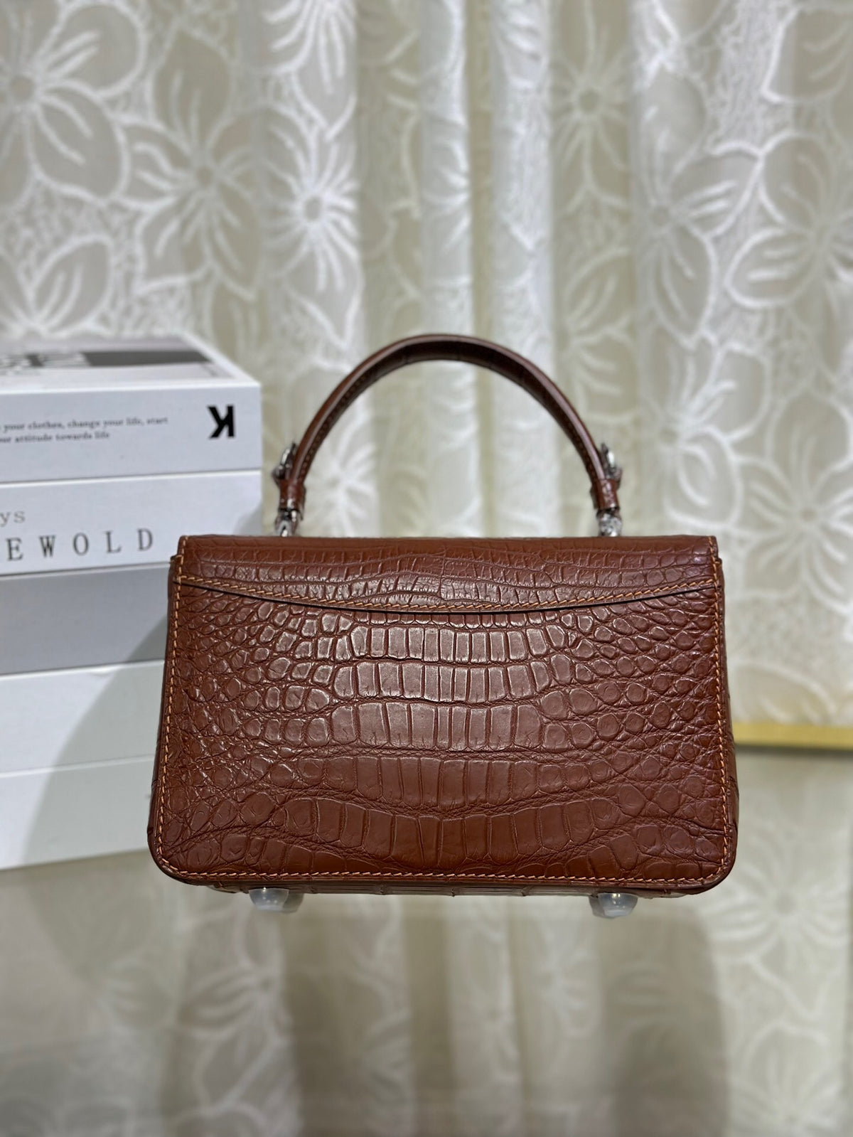 Crocodile Leather Handle Bag ,Women's Crocodile Leather Cross Body Bag
