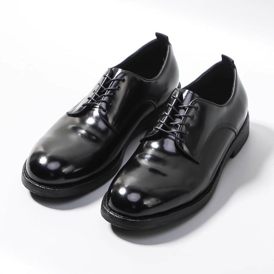 Genuine Shell Cordovan Leather Lace Up Roud Toe Shoes