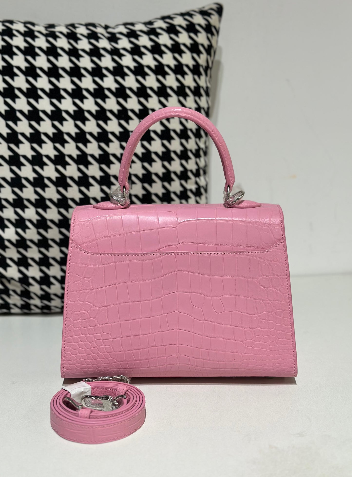 Crocodile Leather Top Handle Bag