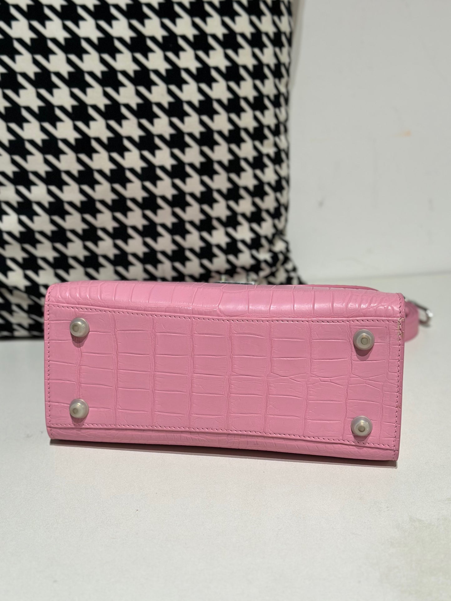 Crocodile Leather Top Handle Bag