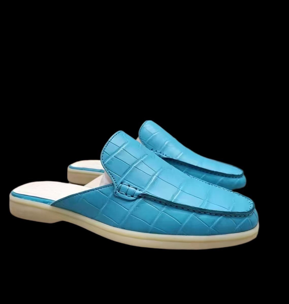 Crocodile leather sandal from Rossie Viren, featuring a stylish design with textured crocodile pattern and open-toe style.