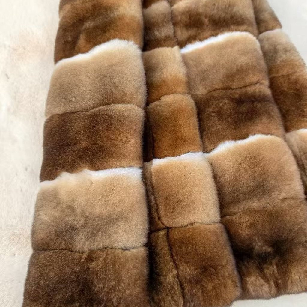 New Whole Rex Rabbit Fur Reversible Scarf