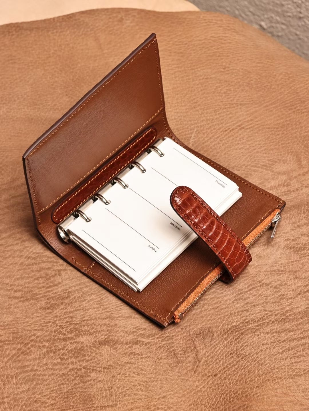 Genuine Crocodile Leather Binder Notebook