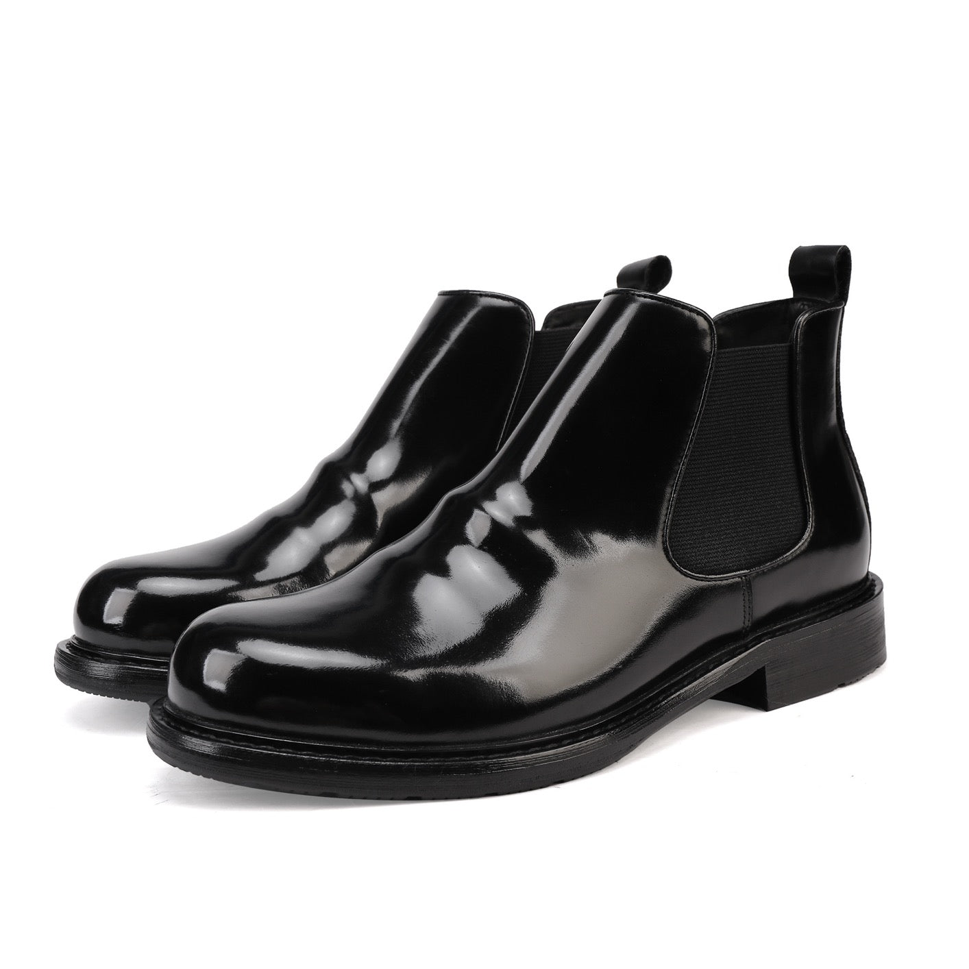 Rossie Viren genuine shell cordovan leather Martin boots with round toe, showcasing high-quality leather shoes with detailed stitching.