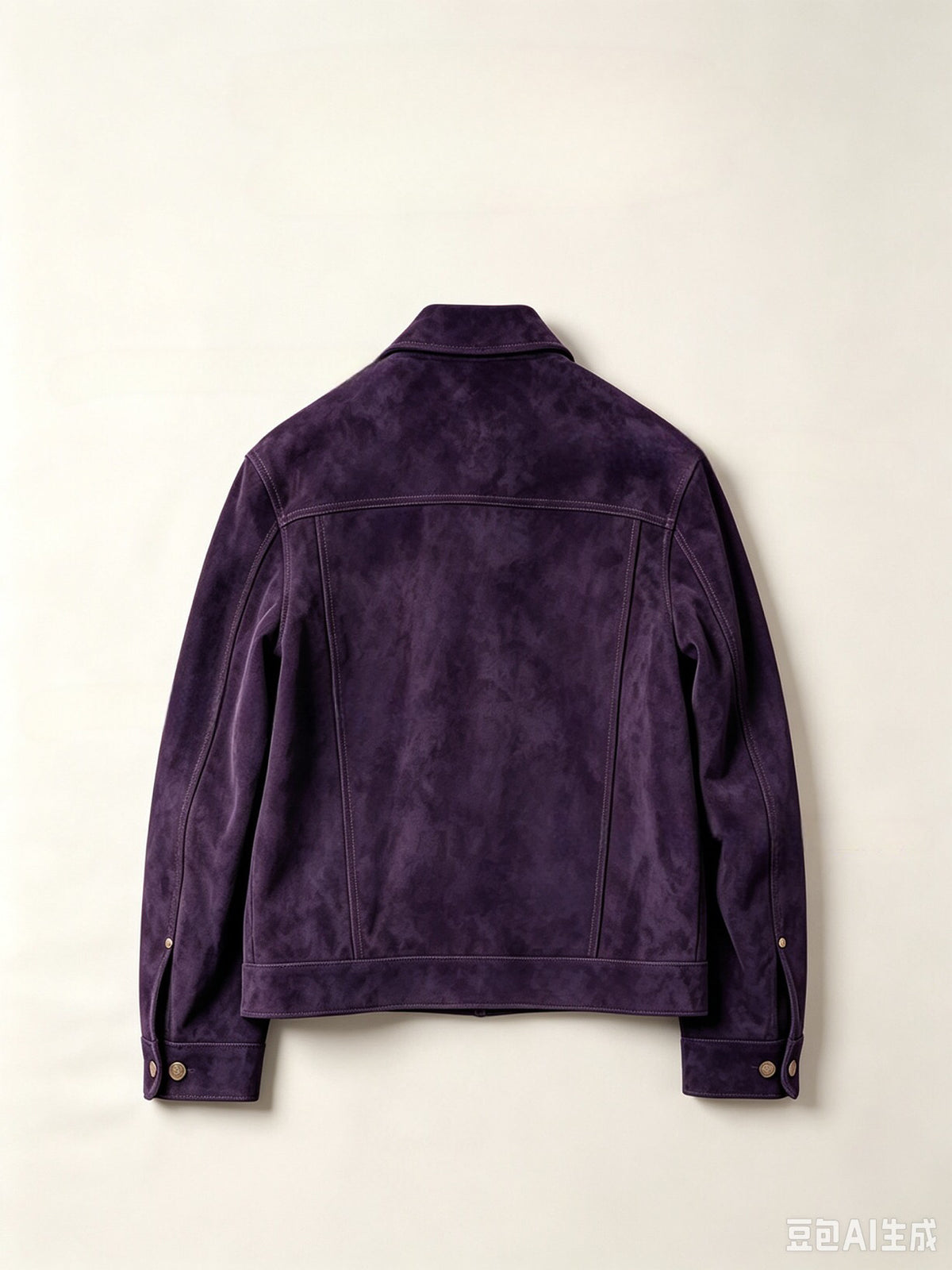 Mens's Suede Leather Tracker Jacket In Deep Purple