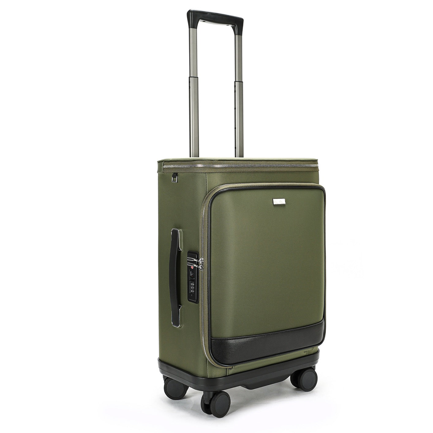 Unisex Genuine Vintage Vegetable Leather Check-In Carry On Universal Wheel 20 Inch Travelling Trolley Luggage Business Trolley Bag With Briefcase