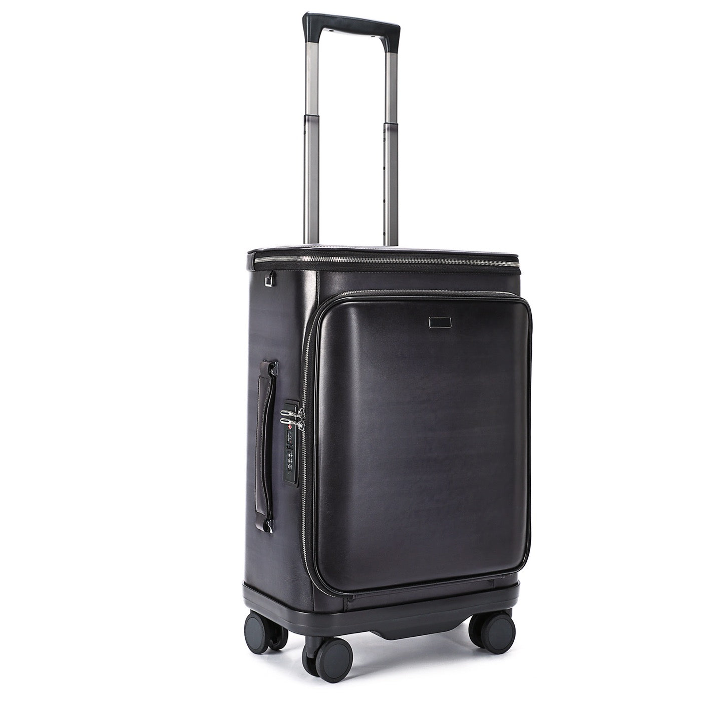 Unisex Genuine Vintage Vegetable Leather Check-In Carry On Universal Wheel 20 Inch Travelling Trolley Luggage Business Trolley Bag With Briefcase