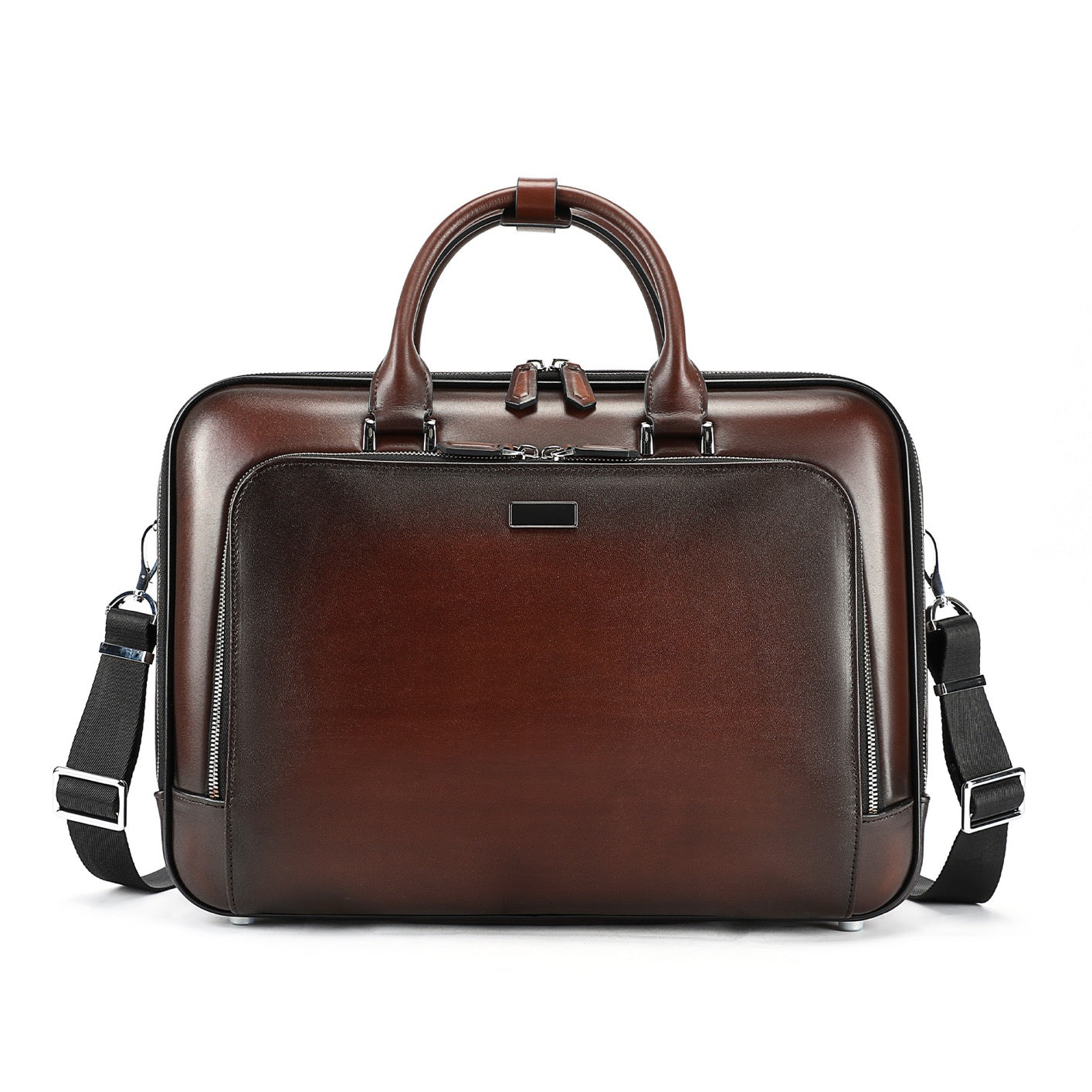 Unisex Genuine Vintage Vegetable Leather Check-In Carry On Universal Wheel 20 Inch Travelling Trolley Luggage Business Trolley Bag With Briefcase