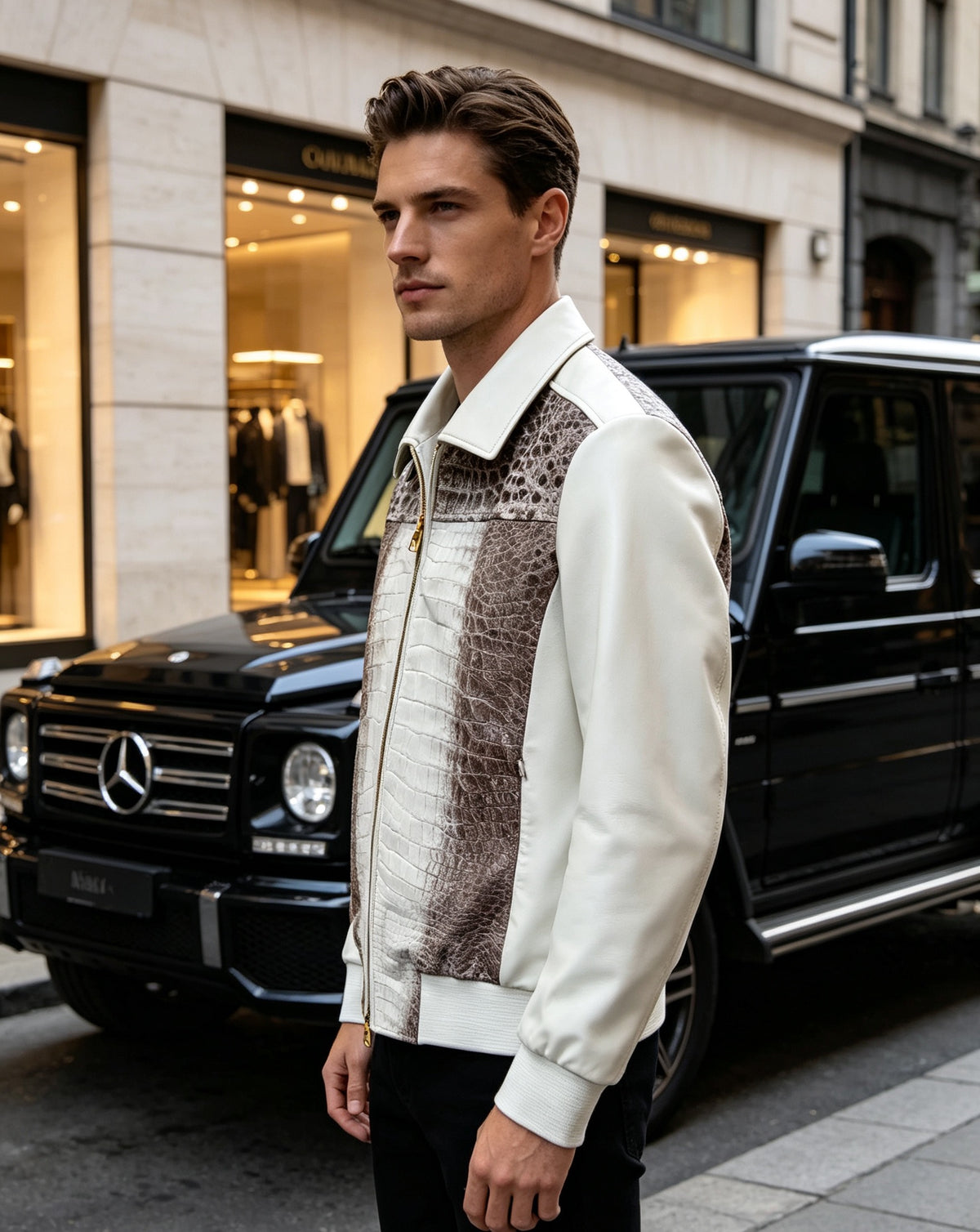Himalayan Crocodile & Cashmere Jacket