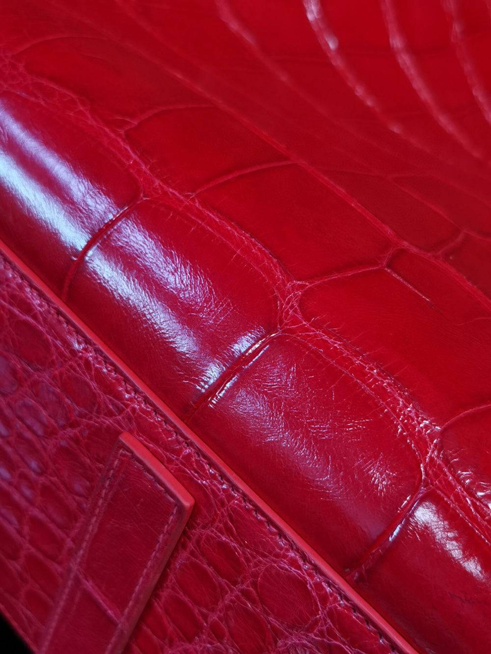 Rossie Viren crocodile leather large shopper tote bag with sturdy handles and spacious interior, stylish and durable handbag.