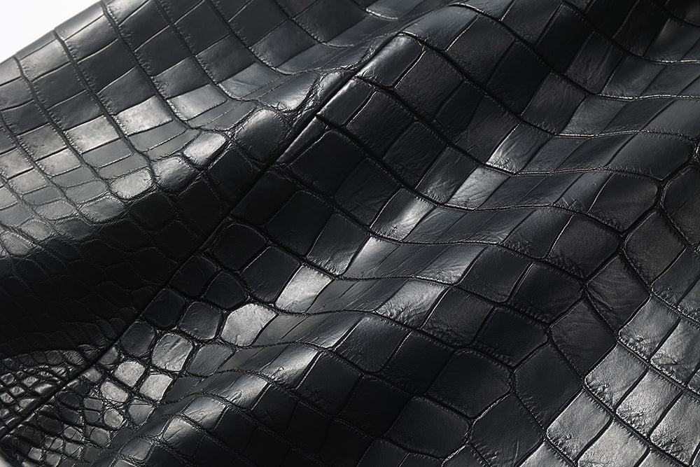 Men's Nile crocodile leather windbreaker jacket by Rossie Viren, featuring a sleek crocodile pattern and durable design.
