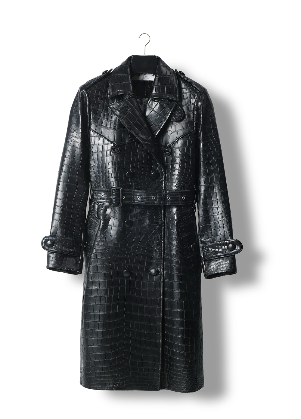 Men's crocodile leather windbreaker jacket by Rossie Viren, featuring a sleek design and textured crocodile pattern.