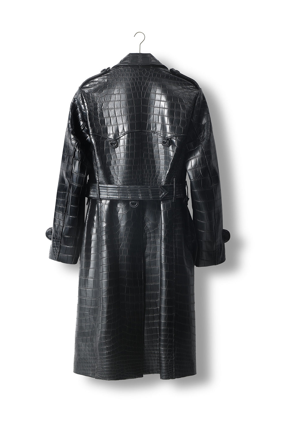 Men's crocodile leather windbreaker jacket by Rossie Viren, featuring a sleek design and textured crocodile pattern.