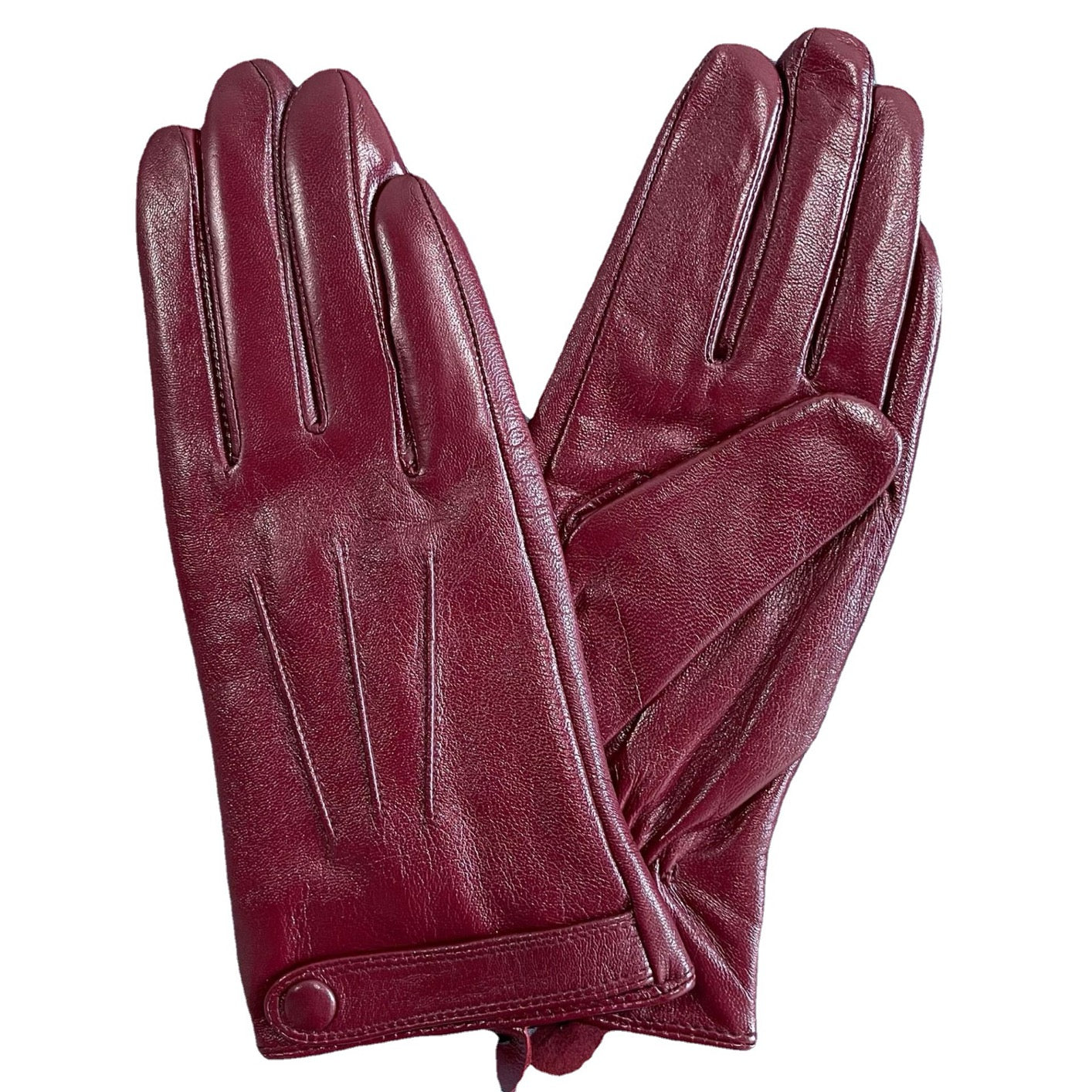 Rossie Viren women's lined touchscreen gloves with snap cuff, soft driving and motorcycle mitten-style gloves, ideal for cold weather.