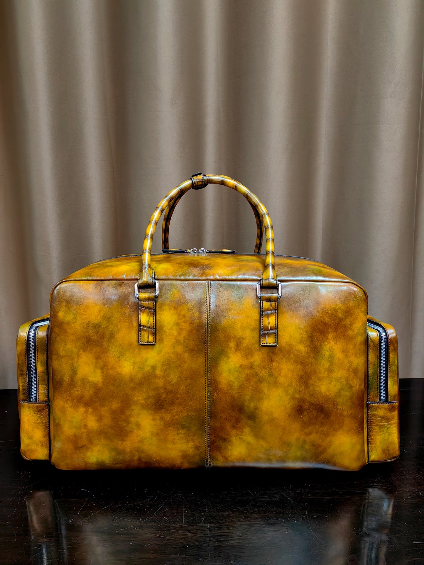 Unisex Ex Large Vintage Leather Travel Duffle Bag  Vintage Brown