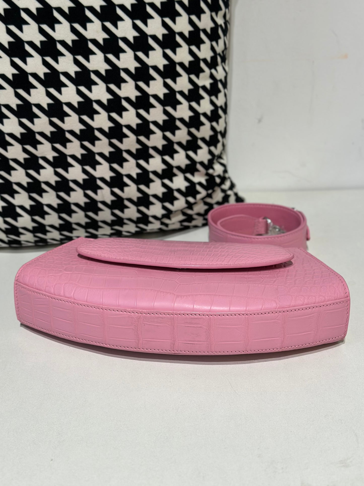 Crocodile Leather Shoulder Messenger Bags Pink