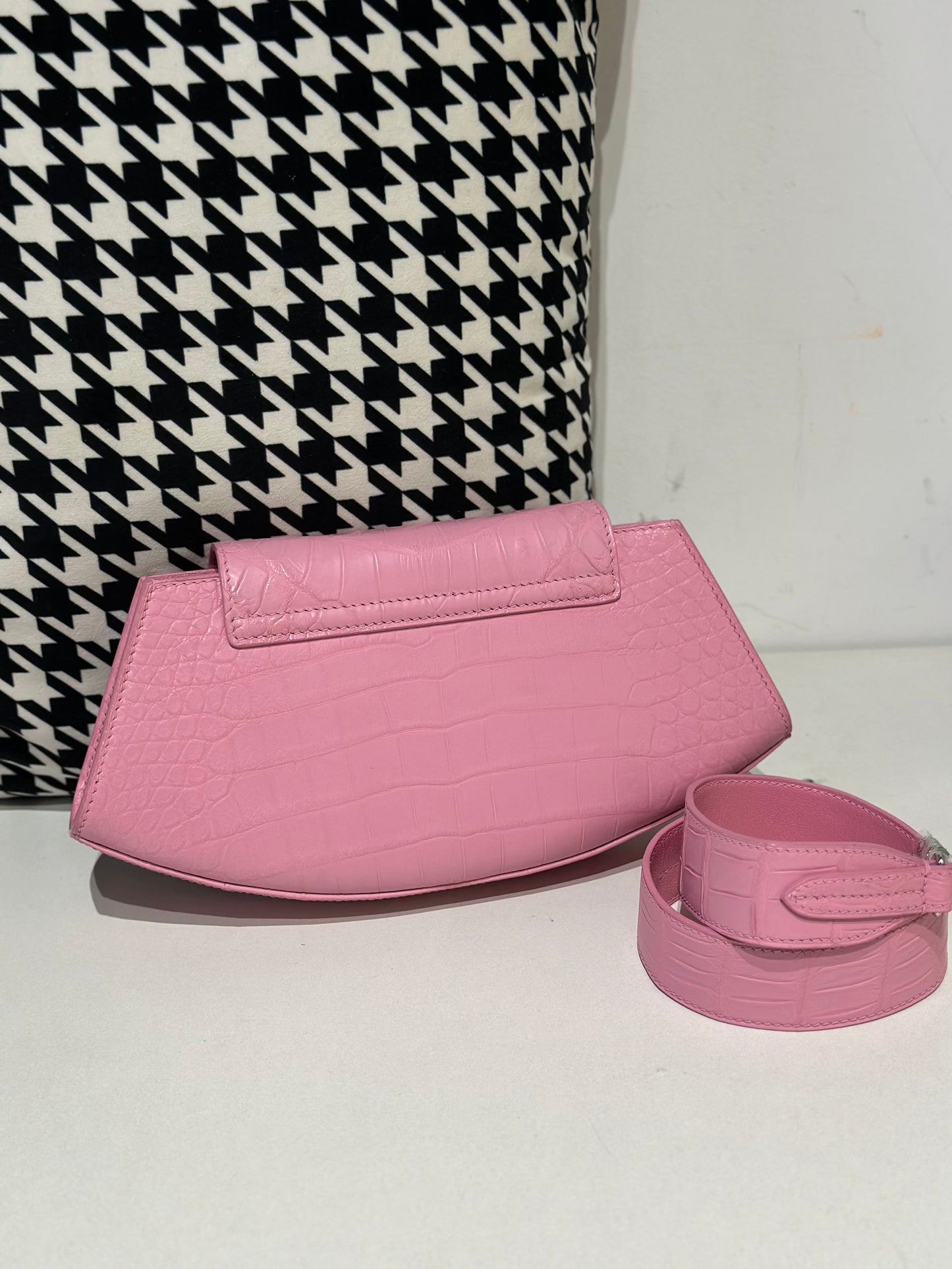 Crocodile Leather Shoulder Messenger Bags Pink