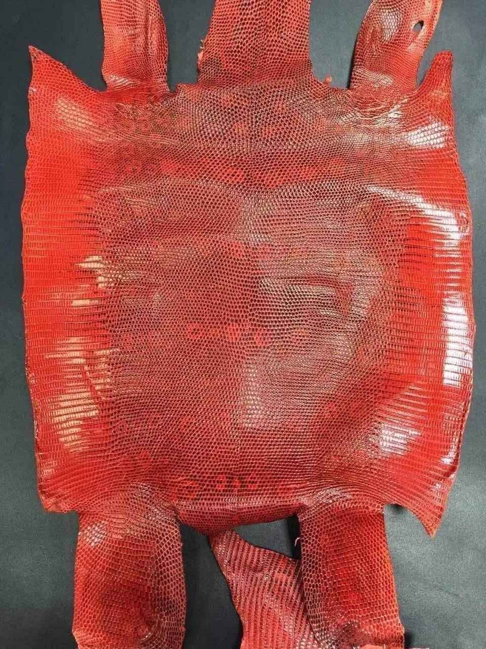 Lizard skin leather handbag in vibrant colorway featuring textured lizard scale pattern from Rossieviren Exotic Skin Leather Bags.