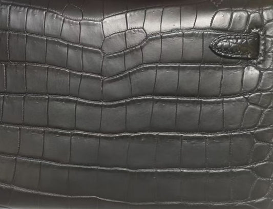 Preorder Matt Genuine Crocodile Leather Cigaretter Case Black
