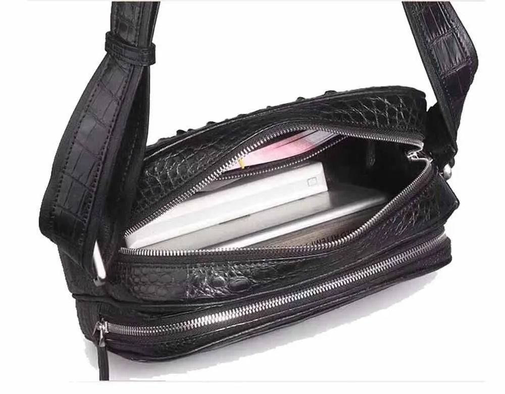 Men's Crocodile Leather Small Ipad Messenger Bags ,Cross body Bags