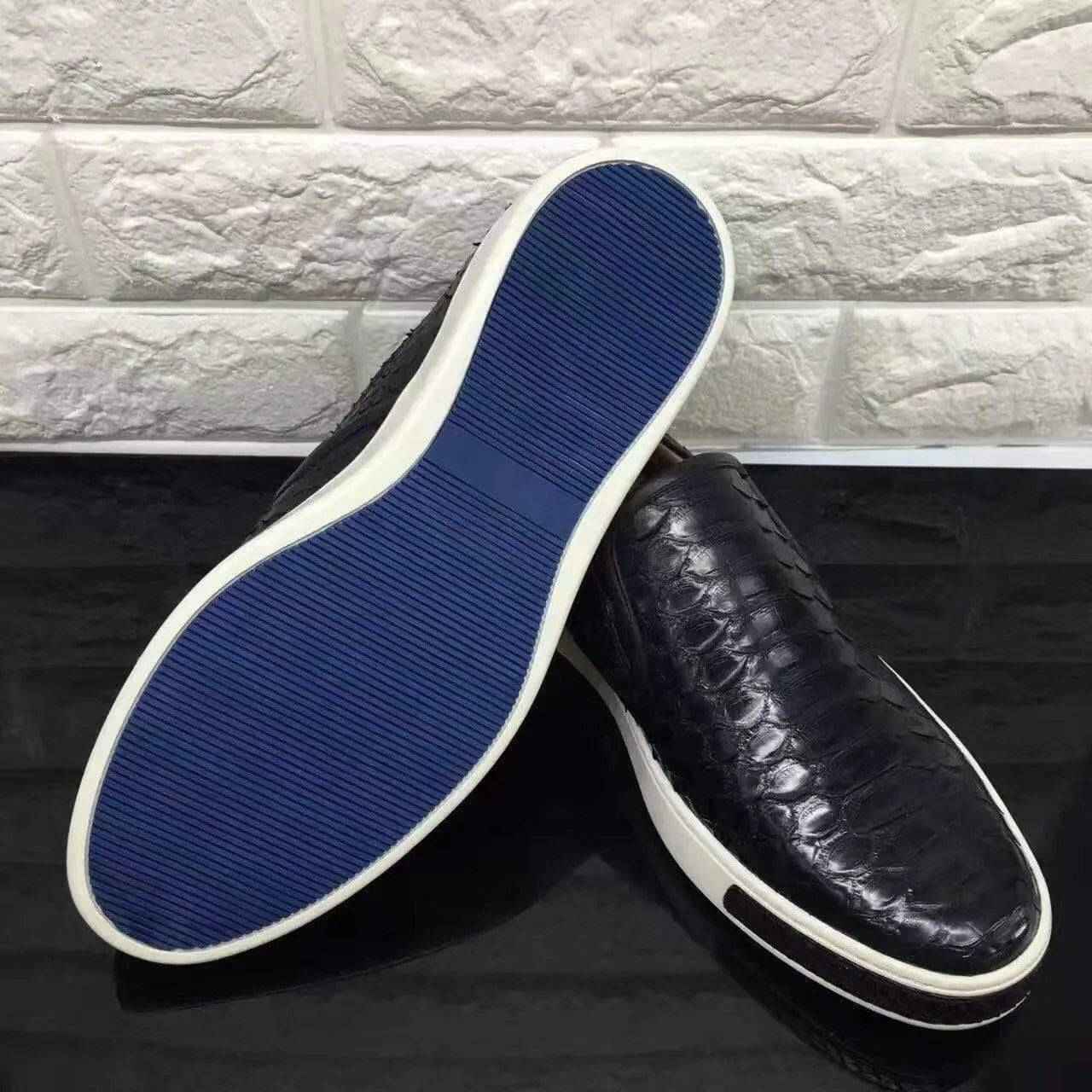Rossie Viren men's casual slip-on crocodile pattern sneakers with fashion python roller-boat design, stylish and comfortable shoes.