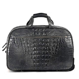 Men's Crocodile Leather Travel Trolley Bag Travel Suitcase On Wheels Carry On Luggage