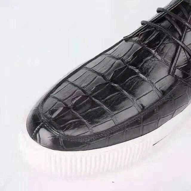 Crocodile Shoes Mens Casual Slip On Genuine Crocodile Leather Shoes