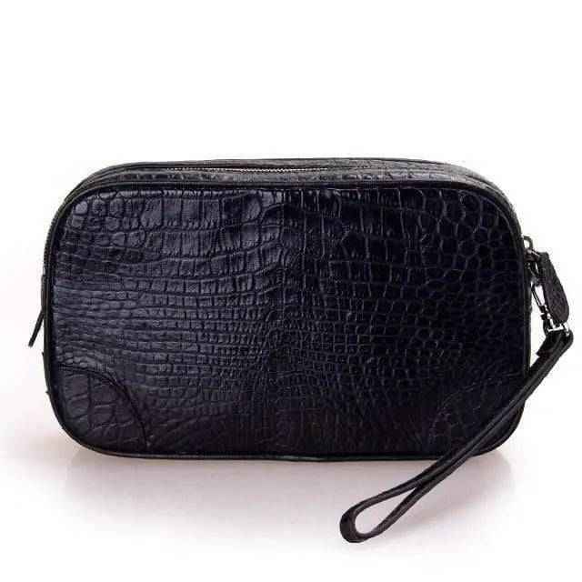 Mens Genuine Crocodile  Leather Clutch,Travel Kits,Toiletry Kits, Wash Bag