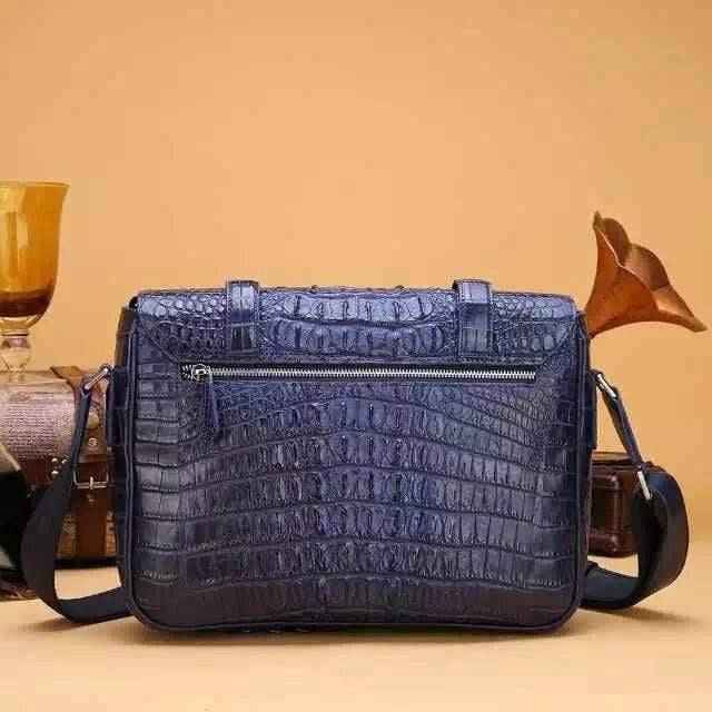 Mens Genuine Crocodile Laptop Bag Messenger Bag  Briefcase