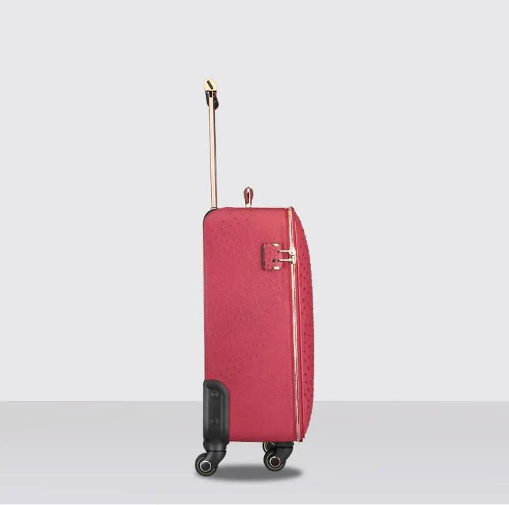 Ostrich  Leather 4-Wheeled Travelling Luggage Bags