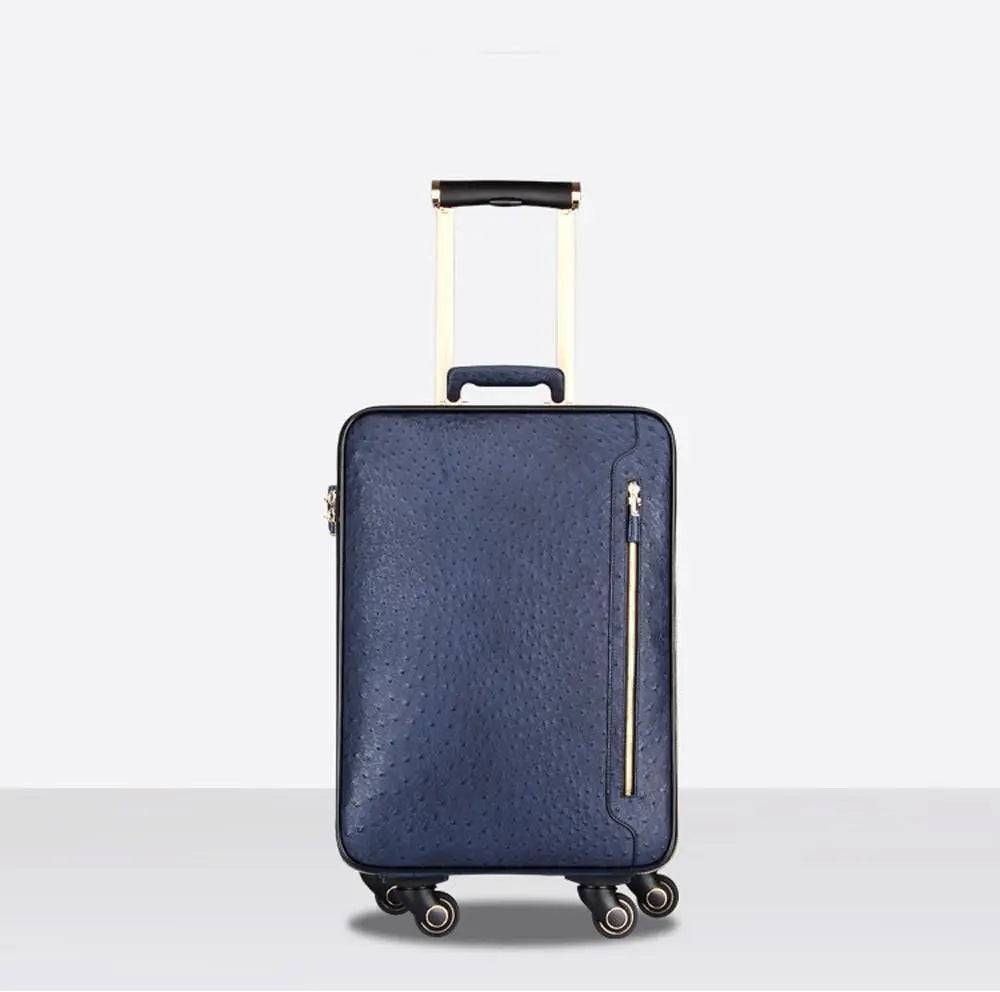 Ostrich  Leather 4-Wheeled Travelling Luggage Bags