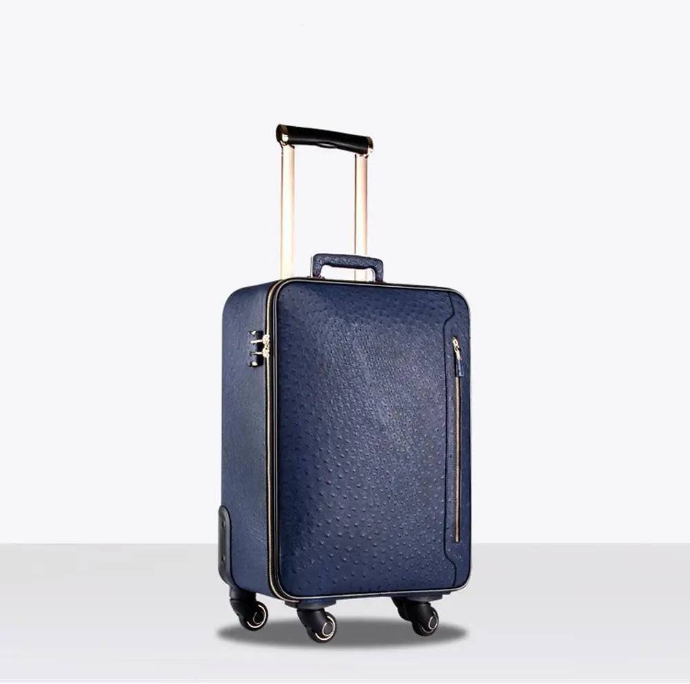 Ostrich  Leather 4-Wheeled Travelling Luggage Bags