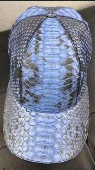 Rossie Viren Python baseball cap showing a sleek design with embroidered python pattern on the front.
